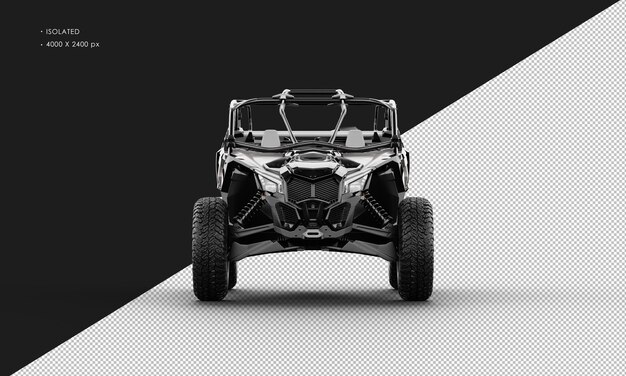 Voiture De Sport Offroad Buggy Noir Réaliste Isolée De La Vue De Face