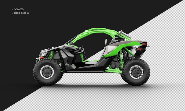 PSD voiture de sport offroad buggy verte réaliste isolée de la vue latérale gauche