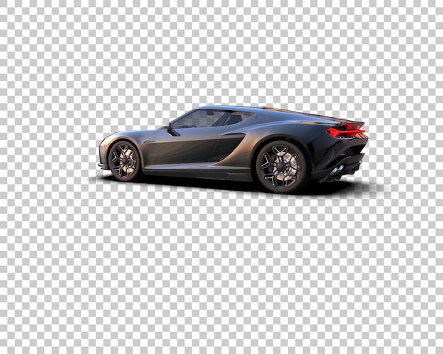 Une voiture de sport réaliste isolée sur l'arrière-plan illustration de rendu 3D