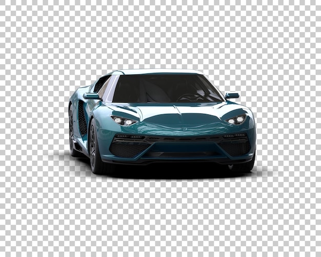 Une voiture de sport réaliste isolée sur l'arrière-plan illustration de rendu 3D