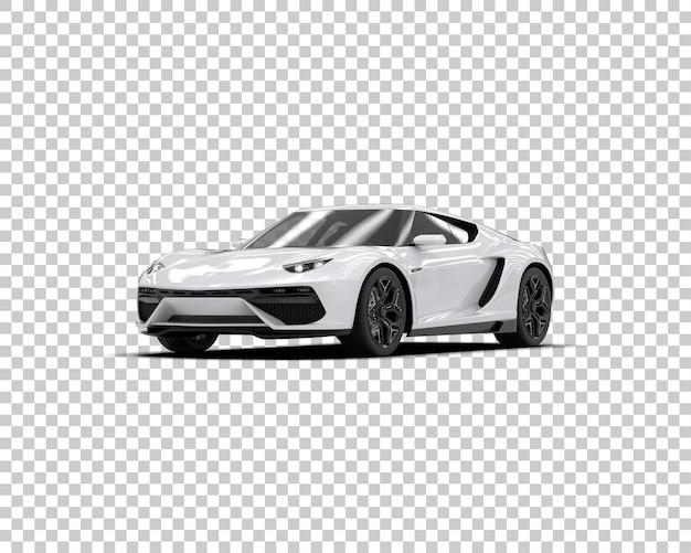 Une voiture de sport réaliste isolée sur l'arrière-plan illustration de rendu 3D