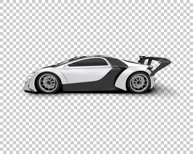 Une voiture de sport réaliste isolée sur l'arrière-plan illustration de rendu 3D