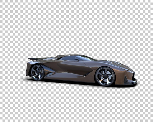 Une voiture de sport réaliste isolée sur l'arrière-plan illustration de rendu 3D