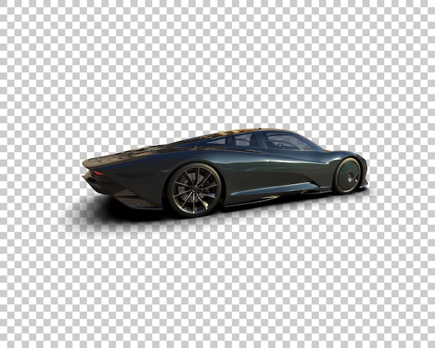 Une voiture de sport réaliste isolée sur l'arrière-plan illustration de rendu 3D