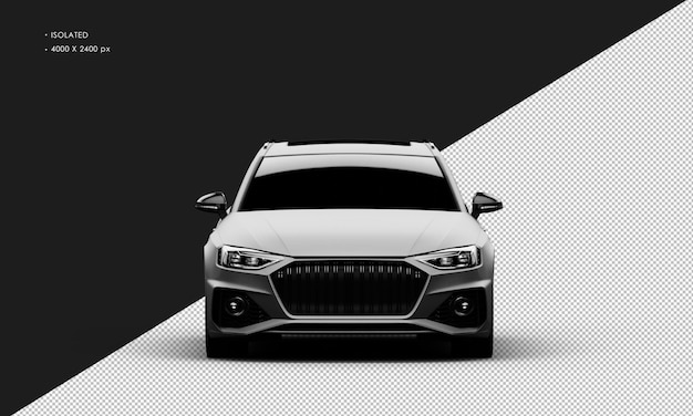 Voiture de sport de ville moderne gris titane mat métal réaliste isolé de vue de face