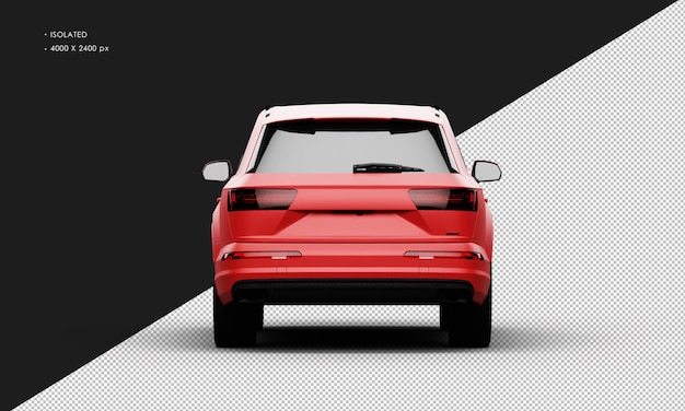 Voiture SUV élégante sport rouge mat métal réaliste isolé de vue arrière