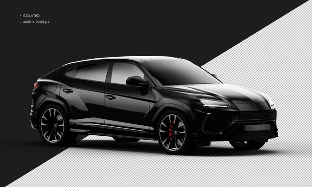 Voiture SUV Sport élégant noir brillant réaliste isolé de la vue de face droite