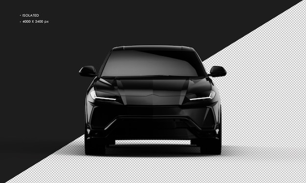 Voiture SUV sport élégante noire brillante réaliste isolée de la vue de face