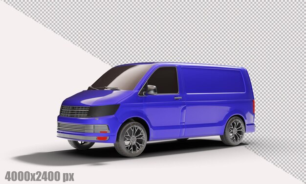 Voiture Van Bleue Réaliste En Rendu 3d