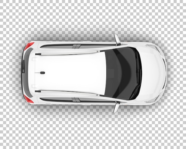 PSD voiture de ville blanche sur fond transparent illustration de rendu 3d