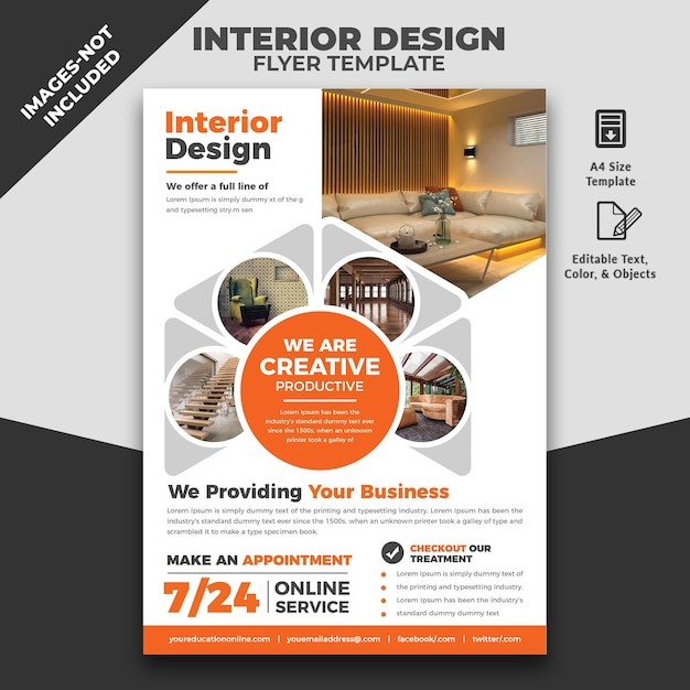 un volante para un diseño de interiores para un diseñador de interiores