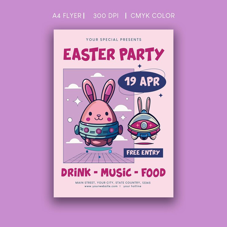 PSD volante de la fiesta de pascua