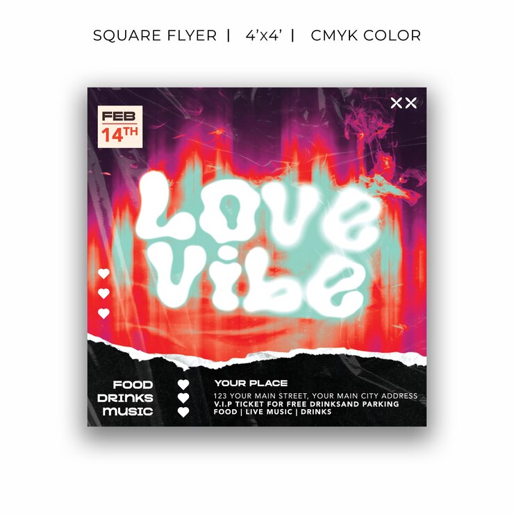 PSD volante de fiesta de san valentín