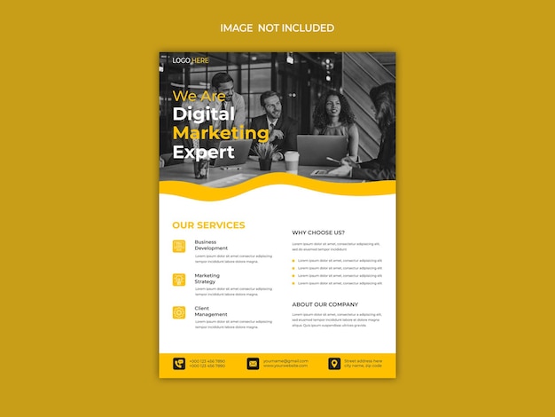 volante de restaurante y plantilla de volante de agencia de marketing digital