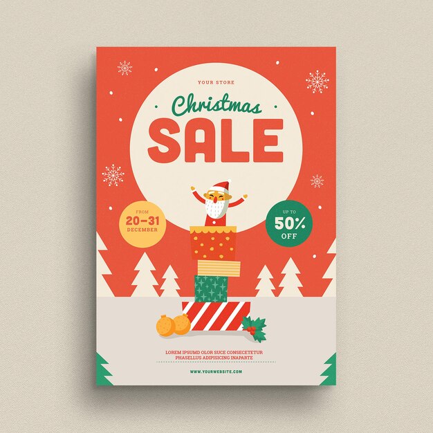 Volantino di vendita di Natale retrò moderno