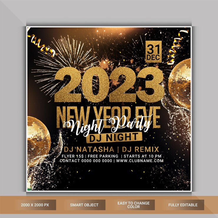 PSD volantino per la festa di capodanno 2023