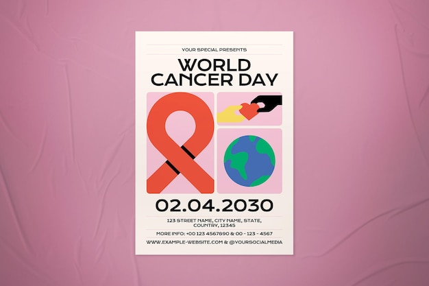Volantino per la Giornata Mondiale del Cancro