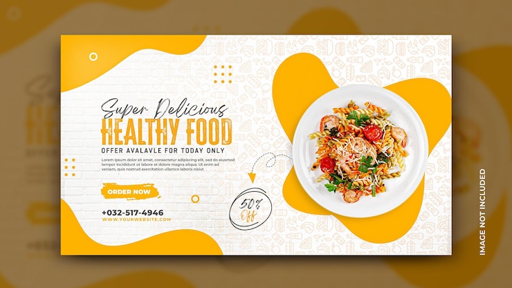 PSD volantino per la promozione del menu alimentare