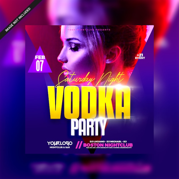 Volantino per night club Girl Vodka Party