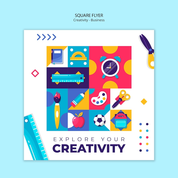 PSD volantino quadrato business creatività geometrica