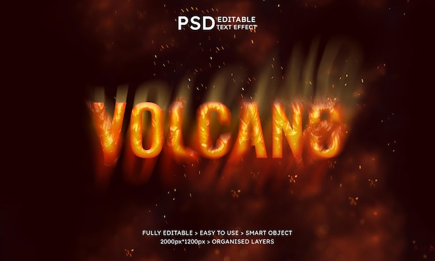 Volcano 3d editierbarer Texteffekt