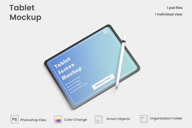 Vollbild-tablet-mockup-design premium psd