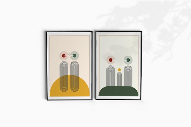 Vollständig bearbeitbares Mockup des vertikalen Posterrahmens