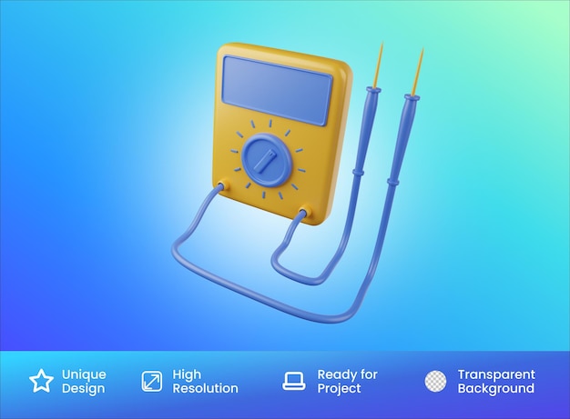 Voltmeter-Symbol 3D-Illustration isoliert