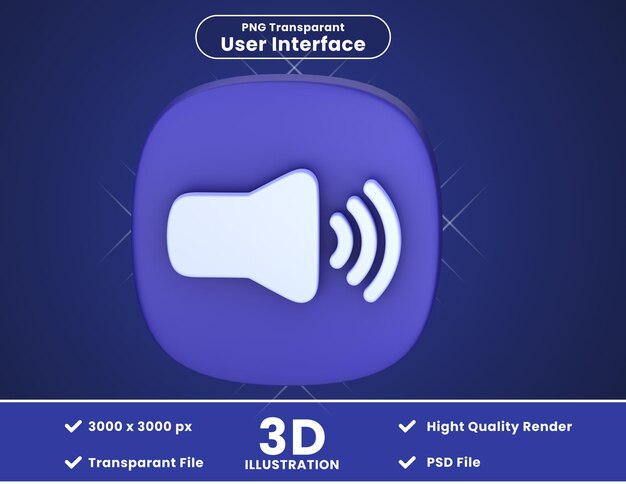 PSD volume de ilustração de ícone 3d