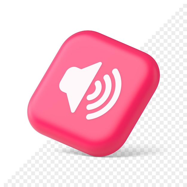 Volumen botón de sonido altavoz nivel acústico control de onda de ruido icono 3d símbolo elemento de sitio web