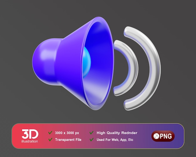 PSD volumen de icono de música 3d