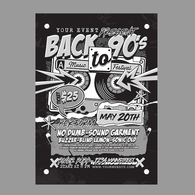 Volver a los años 90 Festival de Música Flyer