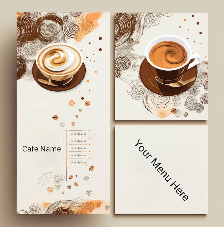 PSD von ki generierter psd-coffeeshop-menübuch-design-hintergrund