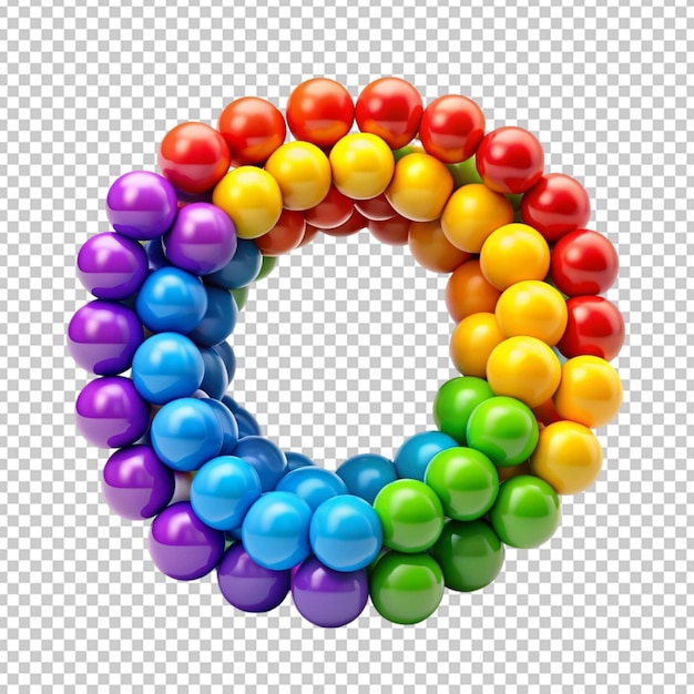 von Kugeln von Regenbogenfarben Buchstaben-Symbol