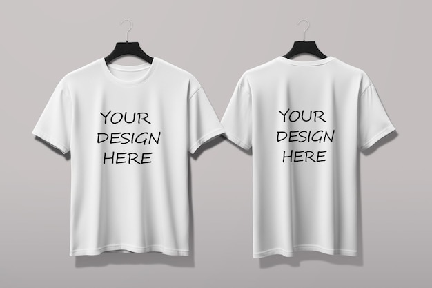 Vorder- und Rückseite T-Shirt PSD-Mockup für Kleidungsdesign