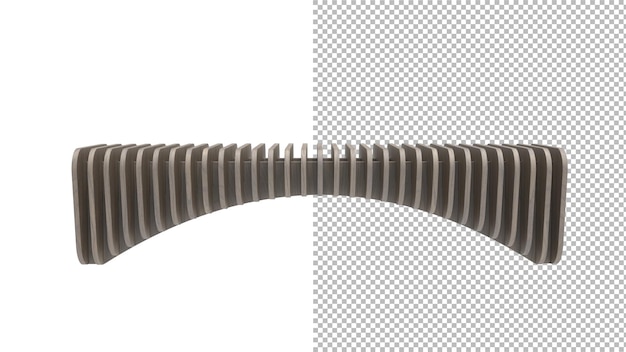 Vorderansicht der Holzbank ohne Schatten 3D-Rendering