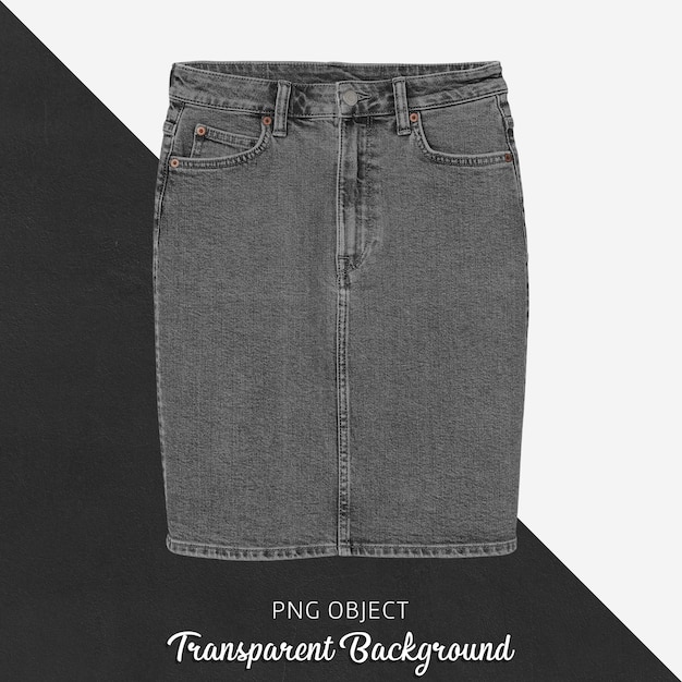 PSD vorderansicht des grauen jeansrockmodells