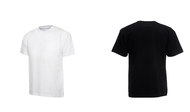Vorderansicht eines schwarz-weißen T-Shirt-Modells