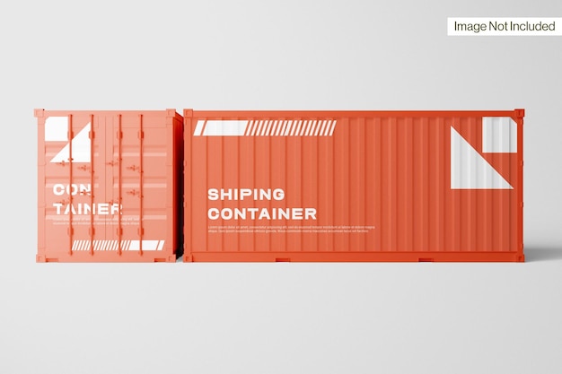 Vorderansicht eines Versandcontainer-Mockups