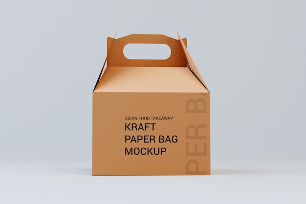 Vorderansicht Kraftpapiertüte für Fastfood Take Away Branding Mockup