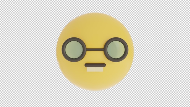 PSD vorderansicht nerd emoji png