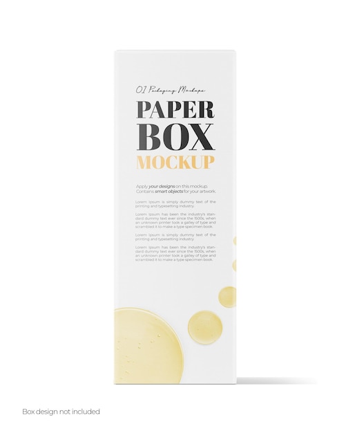 PSD vorderansicht von tall paper box psd-mockup