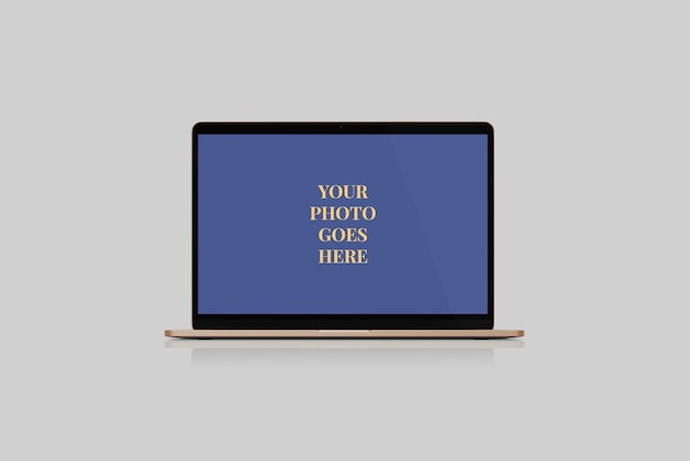 Vordere Winkelsicht des Rose Gold-Laptopmodells