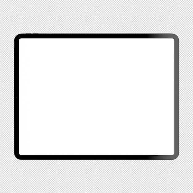 Vorderseite eines grauen Tablets ohne Hintergrund Vorlage für ein Mockup