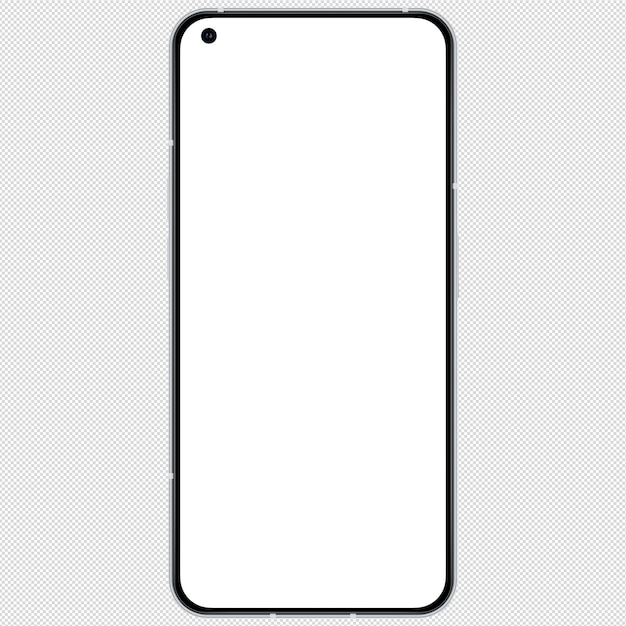 PSD vorderseite foto eines weißen smartphones ähnlich wie android ohne hintergrund vorlage für mockup