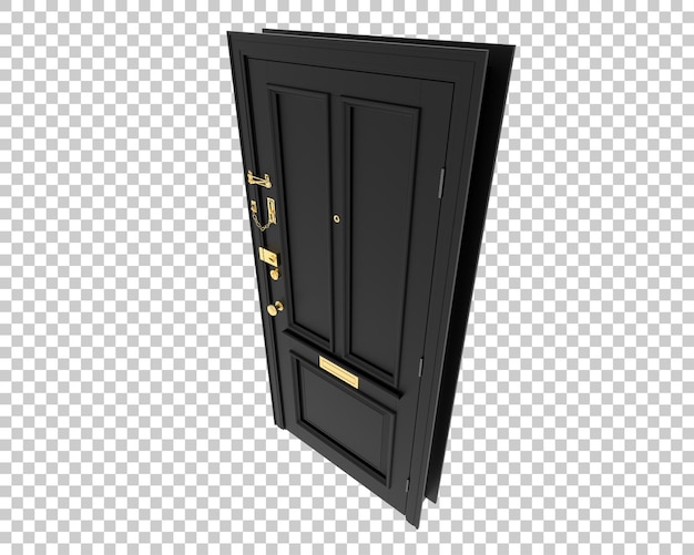 Vordertür isoliert auf dem Hintergrund 3D-Rendering-Illustration