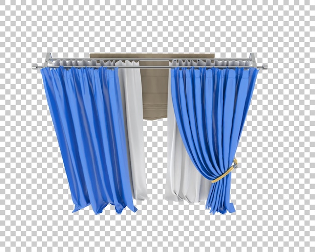 Vorhänge, die auf dem Hintergrund isoliert sind, 3D-Rendering-Illustration