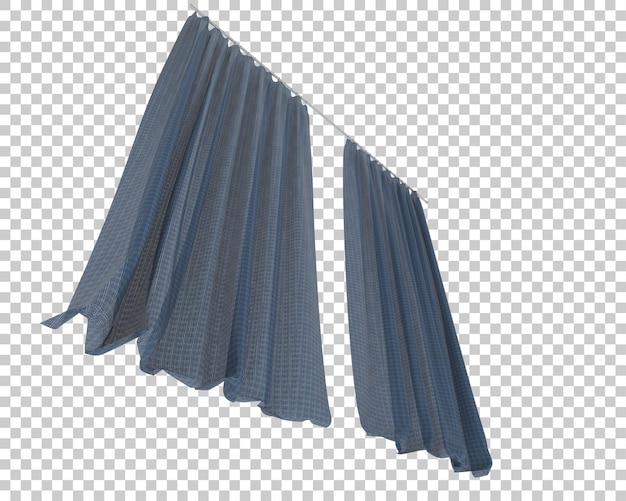 Vorhänge isoliert auf transparentem Hintergrund, 3D-Darstellung