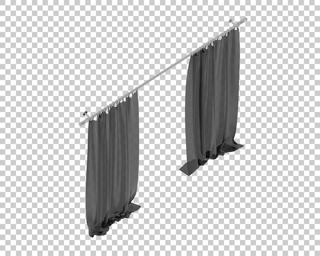 Vorhänge isoliert auf transparentem Hintergrund, 3D-Darstellung