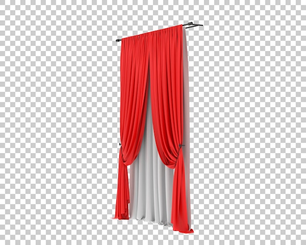 Vorhänge isoliert auf transparentem Hintergrund, 3D-Darstellung